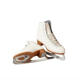 Riedell White Leather Figure Skates